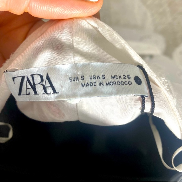 ZARA BELTED EMBROIDERED MIDI DRESS OYSTER WHITE SIZE S - Picture 14 of 15